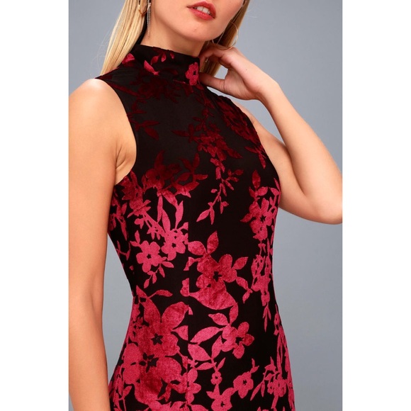 🌸 RARE “Japan Bound” Velvet Floral Backless Dress - Picture 5 of 12